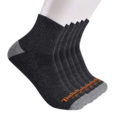 Abbildung von Timberland PRO Herren 6er Pack Performance Quarter Lässige Socken, Dunkelgrau meliert, Large