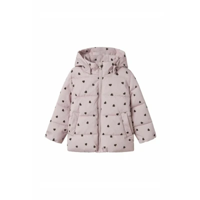Abbildung von Name it Wattierte Herzchen Winterjacke für Kinder, Größe: 98, Violet ice