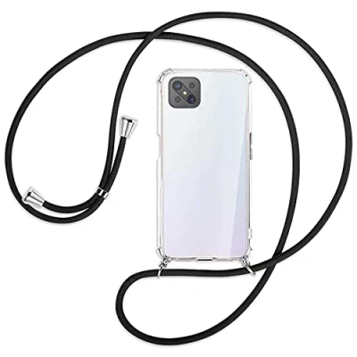 Abbildung von mtb more energy® Handykette kompatibel mit Oppo Reno4 Z 5G, A92S (6.57&#039;&#039;) schwarz Smartphone Hülle zum Umhängen Anti Shock Full TPU Case