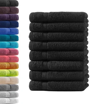 Abbildung von Hometex Premium Textiles Handtuch in Qualität 500 g/m², Feinster Frottier Stoff 100% Baumwolle, 8x Gästetuch, Kuschelig weich, saugfähig, Extra schwere, flauschige Hotel