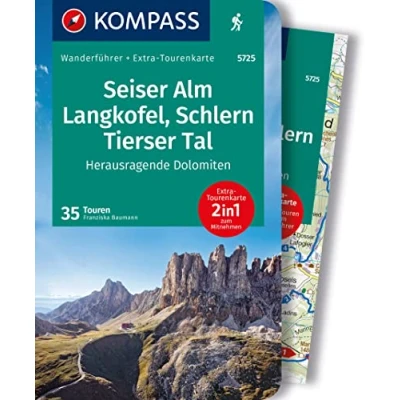 Abbildung von KOMPASS Wanderführer Seiser Alm, Langkofel, Schlern, Tierser Tal Herausragende Dolomiten, 35 Touren mit Extra Tourenkarte: GPS Daten zum Download