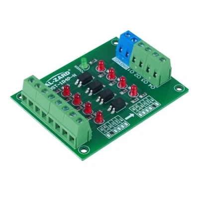 Abbildung von Optokoppler Isolationsmodul, 4 Kanal 3,3 V auf 24 Optocoupler Isolator, PLC Signalwandlerplatine Signal Converter Board