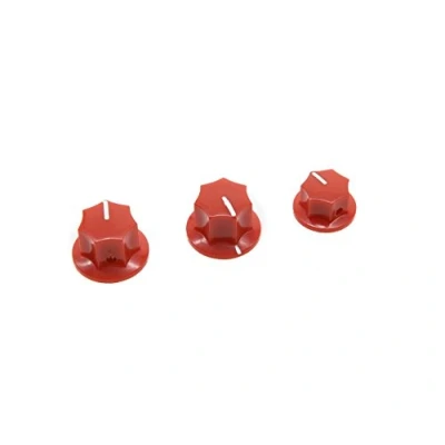 Abbildung von kiaish 3er Set rot Messing Einsatz USA Spec 1/10,2 cm Jazz J Bass Regler, große &amp; kleine Knopf