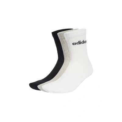 Abbildung von adidas Unisex LINEAR CREW SOCKS CUSHIONED 6 PAIR PACK, Medium Grey Heather/White/Black, 7 Years