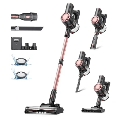 Abbildung von Vexilar Akku Staubsauger 45000Pa/ 50Mins/ 450W, 6 in 1 Kabellos Selbststehend, Akkustaubsauger mit LED Touchscreen, Klein und Leicht für Hartböden Teppiche Tierhaare