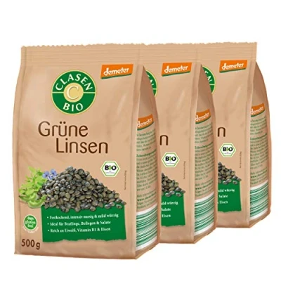 Abbildung von 3x CLASEN BIO Demeter grüne Linsen 500g