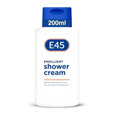 Abbildung von E45 Emollient Shower Cream 200ml Duschgel für trockene, empfindliche und juckende Haut, Männer Frauen Aufrechterhaltung des PH Werts der Haut Ekzem Dermatologisch getestet