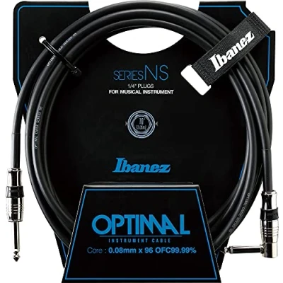 Abbildung von Ibanez Straight and Right Angle Plugs Guitar Instrument Cable, 10 ft