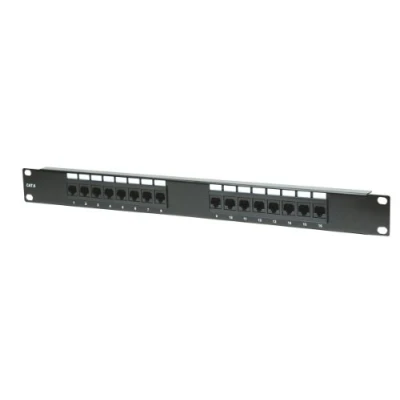 Abbildung von Intellinet 16 Port Cat6 Patchpanel, UTP, 19, 1 HE, IEEE 802.3, 802.3ab, 802.3u, Schnelles Ethernet, Gigabit RJ 45, Gold, U/UTP (UTP), Schwarz
