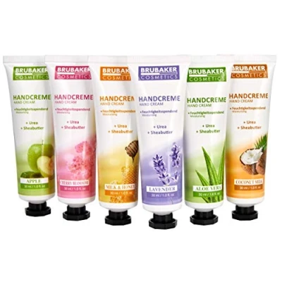 Abbildung von BRUBAKER Handcreme Pflegecreme Geschenkset für trockene raue rissige Hände Hand Cream Feuchtigkeitscreme mit Urea und Sheabutter Geschenk Set Frauen Männer, 6 tlg., feuchtigkeitsspendende Handpflegecreme Handpflege
