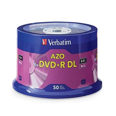 Abbildung von Verbatim DVD+R DL 8,5 GB 8X mit Markenoberfläche 50 Stück Spindel, Disc
