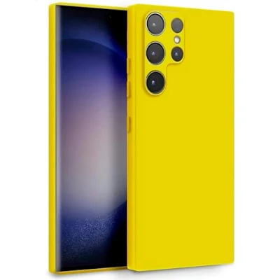 Abbildung von MyGadget Hülle für Samsung Galaxy S23 Ultra Zweilagige Handyhülle mit Kameraschutz Cover Innenfutter &amp; Silikon außen Gelb