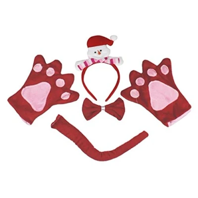 Abbildung von Petitebelle 3D Stirnband Bowtie Schwanz Handschuhe Unisex Adult 4pc Kostüm Einheitsgröße Schneemann