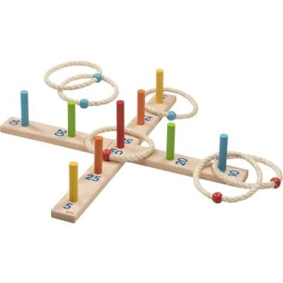 Abbildung von goki Spielzeug Gartenset Ringwurfspiel mit 6 Sisalringen, (Set, 17 tlg., 1), robuste Verarbeitung