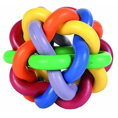 Abbildung von TRIXIE Tierball Knotenball bunt, Naturgummi, Durchmesser: 10 cm