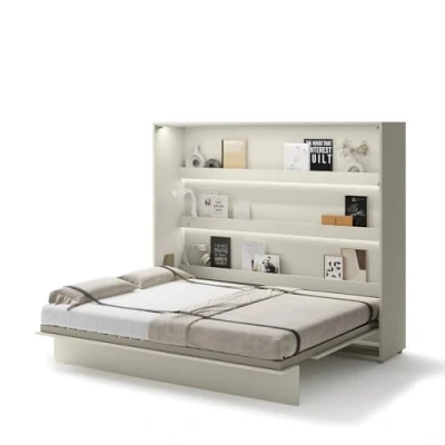 Abbildung von MEBLINI Schrankbett Bed Concept Wandbett mit Lattenrost Klappbett Schrank Wandklappbett Murphy Bettschrank BC 14 160x200cm Horizontal Kaschmir