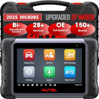 Abbildung von Autel MaxiCOM MK808S OBD2 Diagnosegerät, 2024 Bidirektionales Tool Aktualisiert von MaxiCheck MX808 MK808, 28+ Service, Aktiver Test, Alle Systemdiagnose,Injektorcodierung/EPB/BMS/SAS/TPMS/AutoVIN/ABS