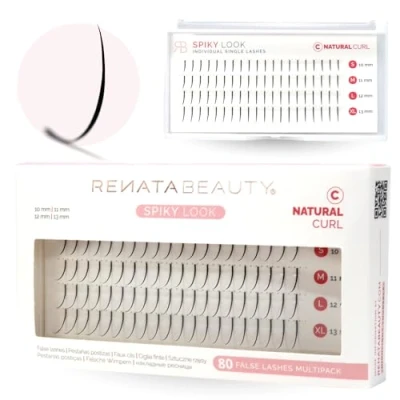 Abbildung von Renata Beauty SPIKES LASH EXTENSIONS 3 Größen Einzelwimpern 11/12/13mm synthetische individuelle Kunstwimpern Wimpernverlängerung Matt Schwarz Fake Lashes Set mit 80 St.