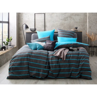 Abbildung von my home Wendebettwäsche &quot;Katja&quot;, Bettwäsche aus Baumwolle, mit Streifen Design, Wendeoptik