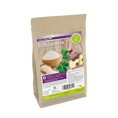 Abbildung von Vita2You Konjakmehl 250g feines Glucomannan Pulver Glutenfrei konjakwurzel Zippbeutel Premium Qualität
