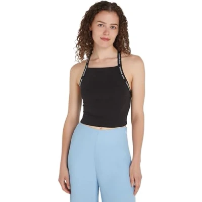 Abbildung von Calvin Klein Jeans LOGO Elastic Strappy TOP Top, Damen, Größe: 3XL, Black