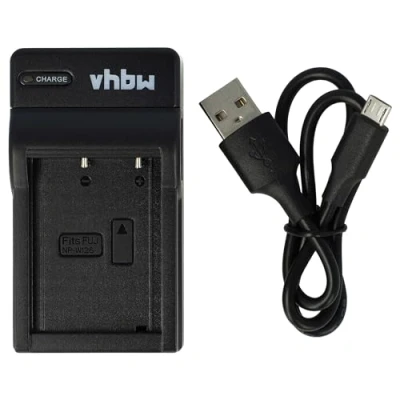 Abbildung von vhbw USB Ladegerät kompatibel mit Fuji/Fujifilm X T30 II Kamera Camcorder Akku Ladeschale, Ladekontrollanzeige