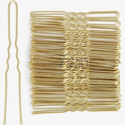 Abbildung von Mbsomnus 50 Stück Haarnadeln, 7cm U förmige Haarnadel Bobby Pins Metall, Haarspangen Haarklammer für Damen Mädchen Frauen Haarzusätze Friseursalon (Schwarz)(Gold) (Braun)