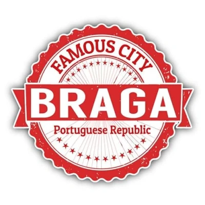 Abbildung von WildeBabsKLBT 11cm 2xHochwertiger Auto Aufkleber Sticker Decal Autoaufkleber Folie Wunschtext Braga Stadt Portugal Reise Stempel G594