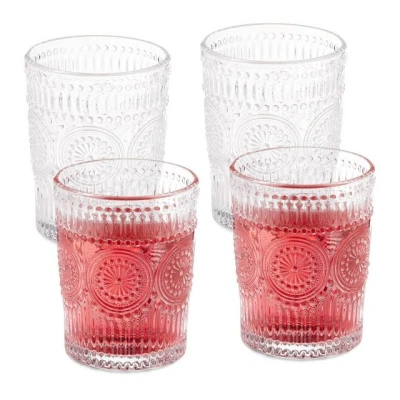Abbildung von relaxdays Gläser Set Vintage Trinkgläser 4er 300 ml, Glas