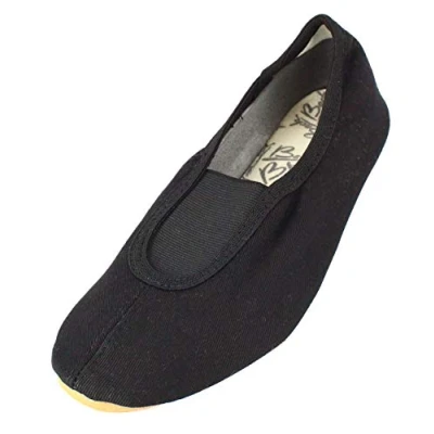 Abbildung von Beck Schläppchen mit Ristgummi, Baumwolle, Gummisohle Gymnastikschuh (Beck Bestseller, für Kinder und Erwachsene) Handmade in Germany