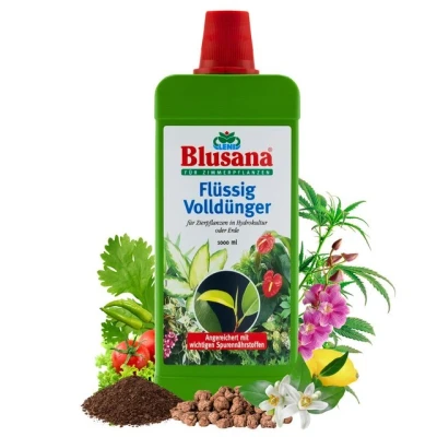 Abbildung von Blusana Pflanzendünger Universaldünger Flüssig Volldünger für Hydrokultur &amp; Erde, Zimmerpflanzen Kräuter Obst Gemüse, mineralischer Flüssigdünger NPK 3 6 mit Spurenelementen