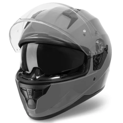Abbildung von VINZ Kennet Integralhelm mit Sonnenblende Motorrad Helm Vollvisierhelm Mopedhelm ECE 22.06 Motorradhelm Full Face Helme für Damen &amp; Herren In Gr. XS XXL Nardo Grey
