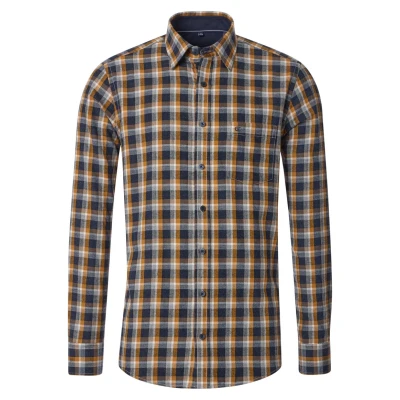 Abbildung von Casamoda Kariert Casual FIT Hemd, Herren, Größe: Large, Gelb