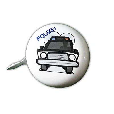 Abbildung von All Ride Anik Shop FAHRRADGLOCKE Polizei Feuerwehr für Kinder Fahrradklingel Fahrrad Klingel Glocke (Polizei Weiss)