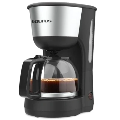 Abbildung von Taurus Filterkaffeemaschine Verona 12 1000W Tassen Pure Coffee Technology Dauerfilter &amp; Glaskanne Edelstahl Design Warmhalteplatte Auto Off, Schwarz