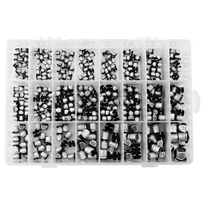 Abbildung von SMD Kondensator Set, 400 Stück 24 Werte Kondensatoren Elektrolytkondensatoren Aluminium Sortiment 6,3V 50V 1uF 1000uF