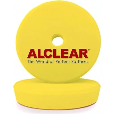 Abbildung von ALCLEAR 5095M 2er Set Polierpads Polierschwämme medium für RUPES Maschinen, Durchmesser Ø 95/80x25 mm, gelb