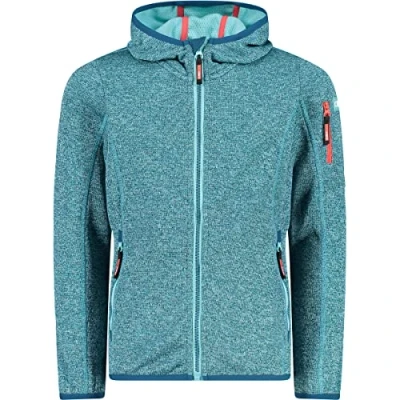 Abbildung von CMP Kinder Knit Tech Jacke mit fester Kapuze, Blaues Feuerzeug, 104
