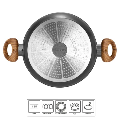 Abbildung von STONELINE Servierpfanne, Made in Germany, Antihaftbeschichtung mit echten Steinpartikeln, Aluminium