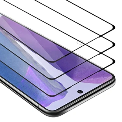 Abbildung von Cadorabo Vollbild Panzer Folie kompatibel mit Samsung Galaxy S20 Schutzfolie in TRANSPARENT SCHWARZ Gehärtetes (Tempered) Display Schutzglas 9H Härte 3D Touch