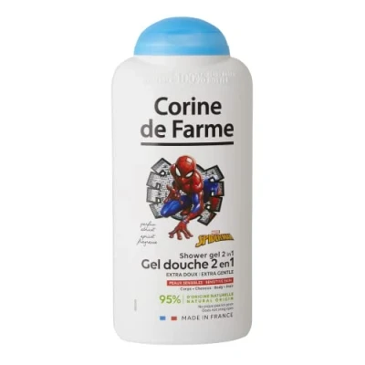 Abbildung von Corine de Farme Extra Mildes Duschgel 2 in 1 Körper und Haarreinigungsgel für Kinder, Spiderman, 300 ml