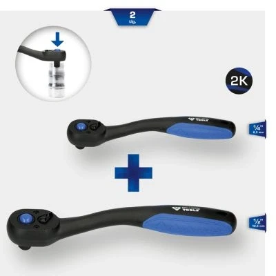 Abbildung von KS TOOLS BT023002 Umschaltknarren Satz 12,5 (1/2&quot;), 6,3 (1/4&quot;)