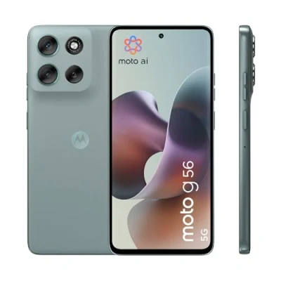 Abbildung von Motorola Moto g56 5G Smartphone (6,72“ FHD+ Display, 50 MP Kamera mit AI, 8/256 GB, 5100 mAh, Android 15) Pantone Gray Mist, inkl. Schutzcover