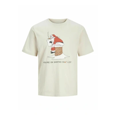 Abbildung von Jack &amp; Jones XMAS Rundhals Tshirt print, Herren, Größe: Small, Moonbeam