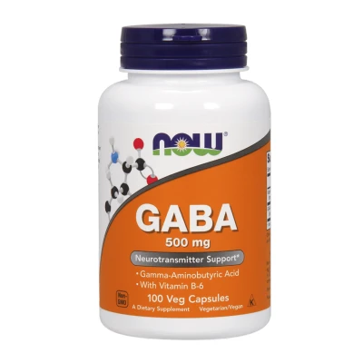 Abbildung von Now Foods GABA, Gamma Aminobuttersäure 500 mg, 100 vegetarische Kapseln