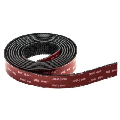 Abbildung von 3M Dual Lock SJ3870, 1 Klebebandstreifen zur Befestigung für Autos, Dashcams, Go Pro, Mautzahlungshalterung, Druckverschluss, hochklebendes Produkt, Schwarz (25,4 mm x 2 m)