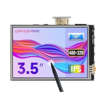 Abbildung von Waveshare Raspberry Pi 3.5 inch Resistive Touch Screen LCD Controlled High Resolution HDMI Interface Display Panel for 2B 3B 3B+ Zero W Support Raspbian Ubuntu System