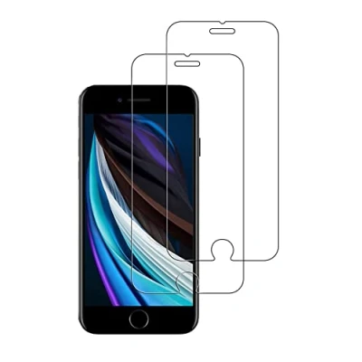 Abbildung von Cracksin [2 Stück] Panzerfolie kompatibel mit iPhone SE 3/2 [2022/2020] Displayschutzfolie,Schutzfolie [kein Glas] 100% Fingerabdrucksensor Nano Glas 9H