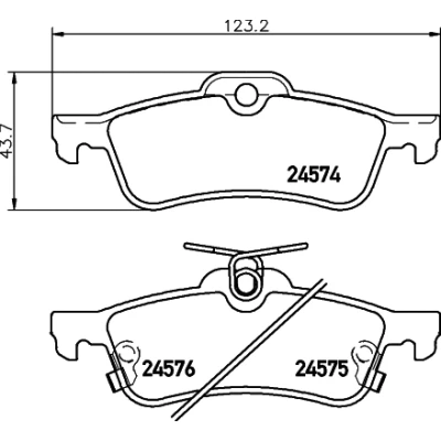 Abbildung von HELLA 8DB 355 013 461 Bremsbelagsatz mit akustischer Verschleißwarnung TOYOTA: Yaris II Schrägheck, III Kastenwagen