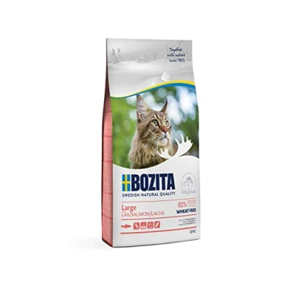 Abbildung von BOZITA Large Weizenfrei Lachs Trockenfutter für erwachsene Katzen großer Rassen, 10 kg